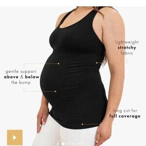 Kindred Bravely Bamboo Bump Support Maternity Tank Size Medium Black